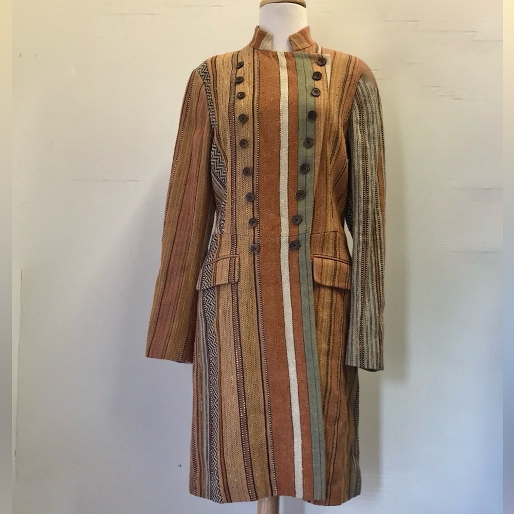 Archival Ralph Lauren SS18 Desert Explorer Military Double Breasted Woven Coat